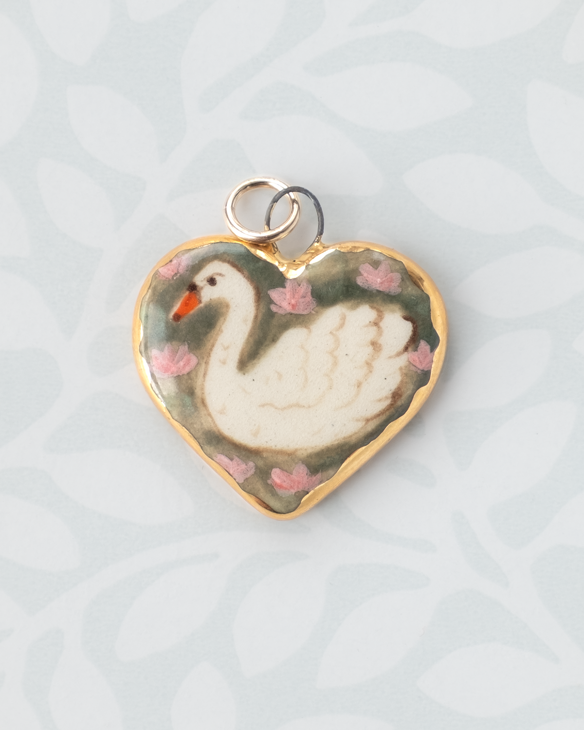 Swan Heart Charm