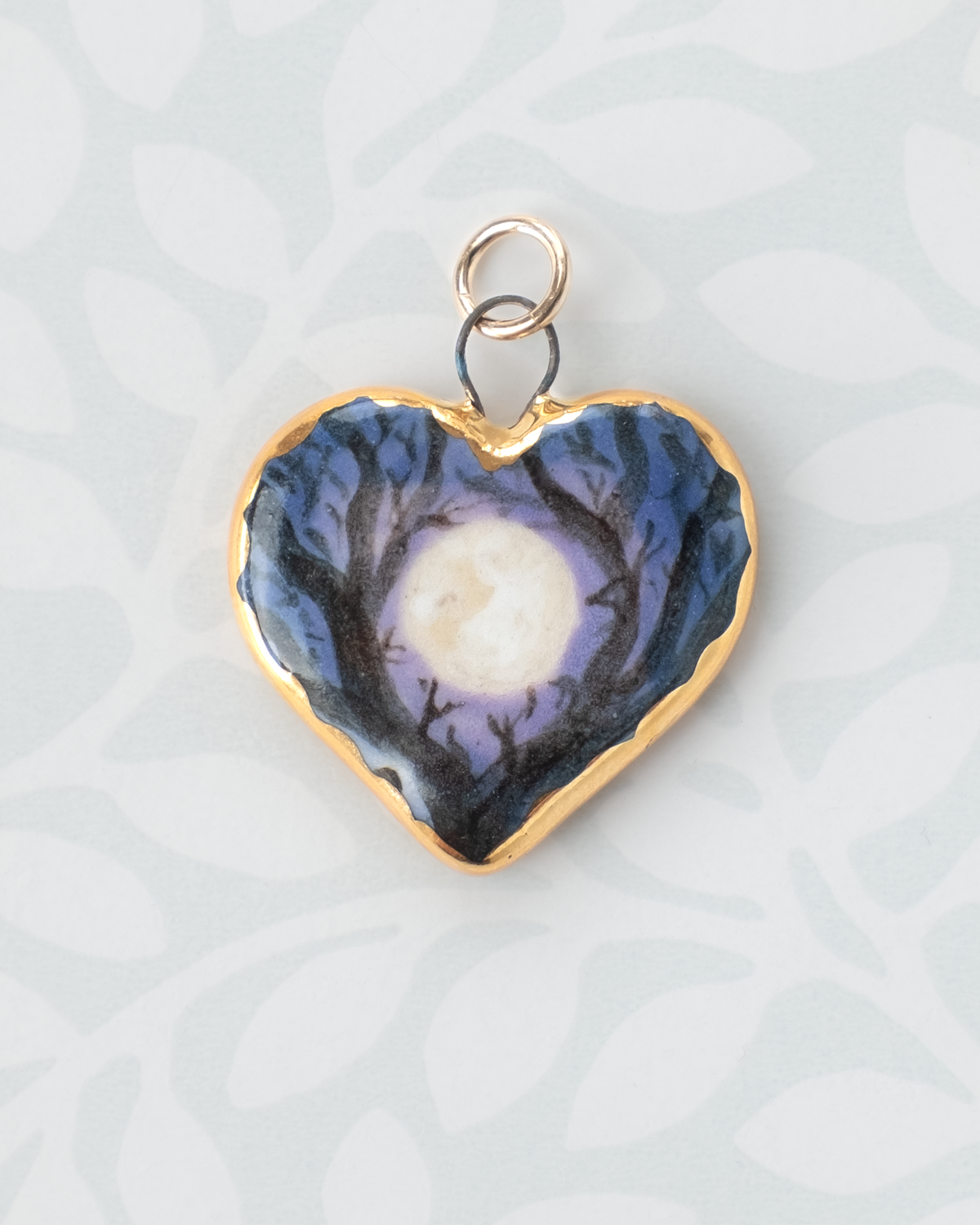 Full Moon Heart Charm
