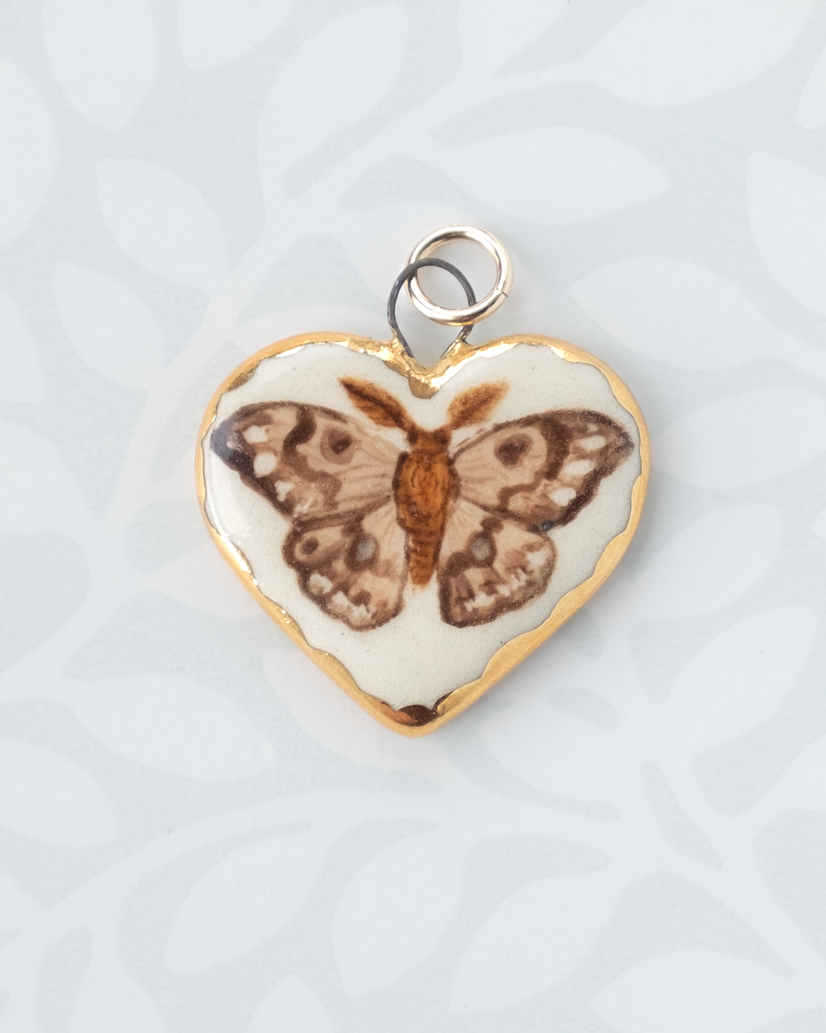 Moth Heart Charm