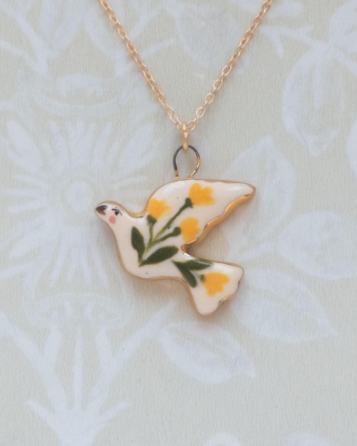 Yellow Flower Bird Charm
