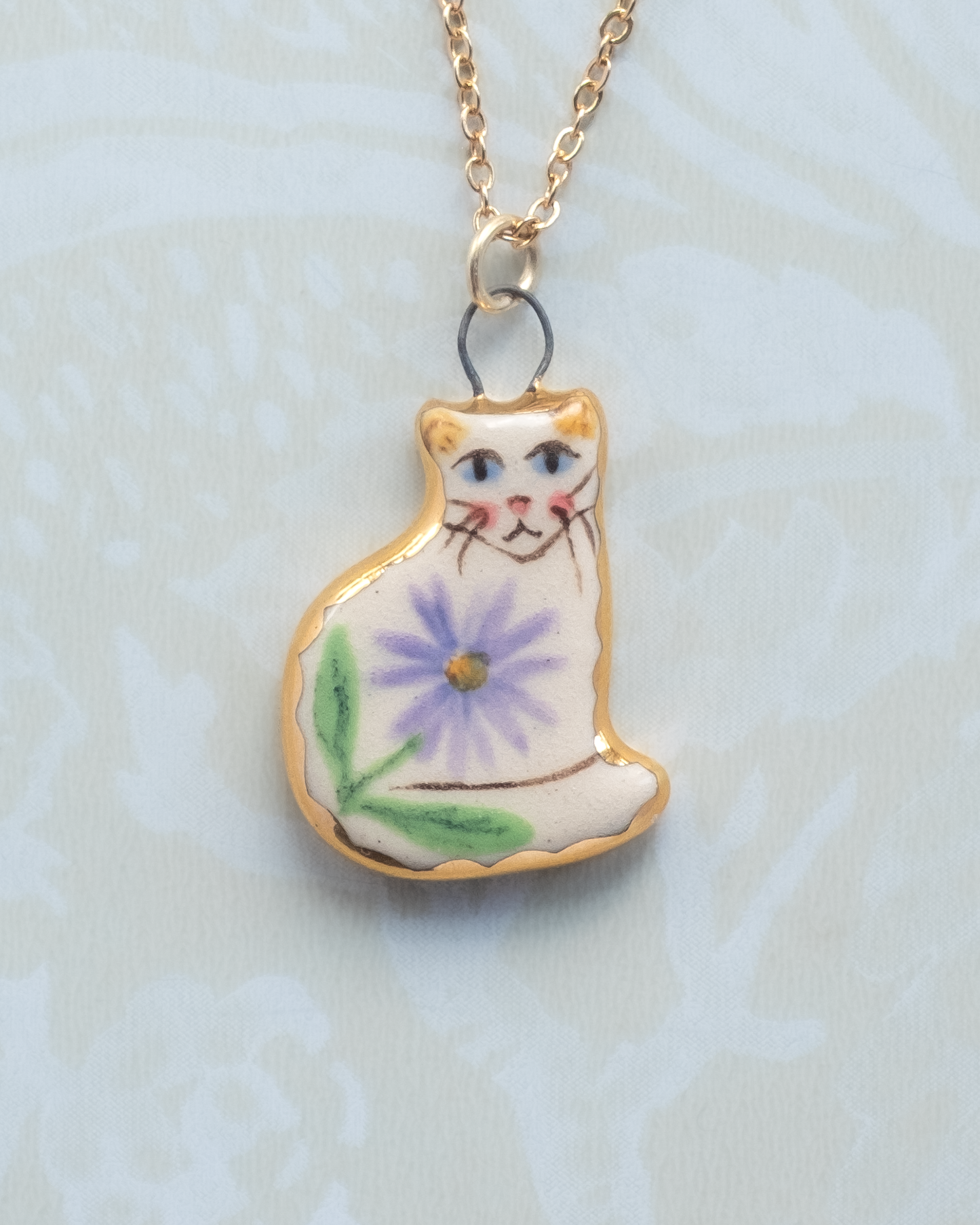 Lilac Flower Cat Charm