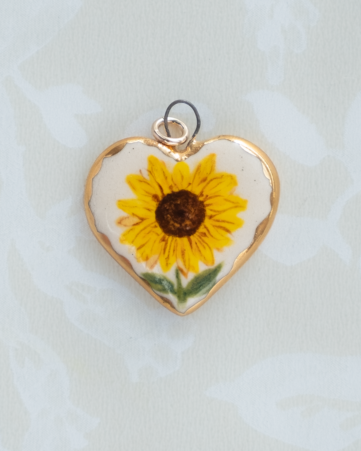 Sunflower Heart Charm