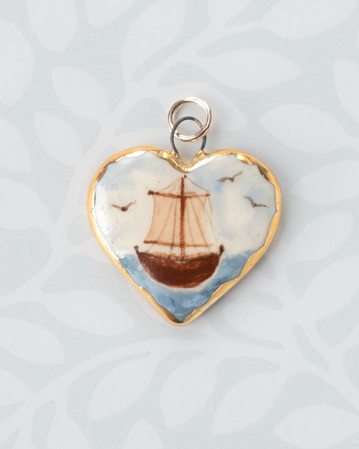 Boat Heart Charm