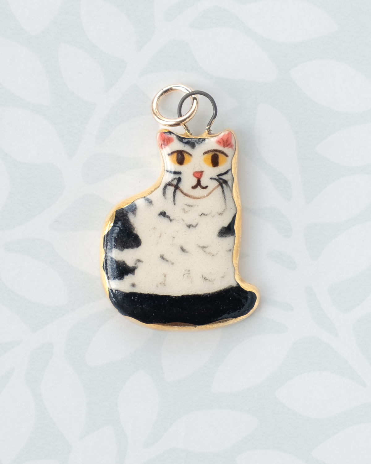 White & Black Cat Charm