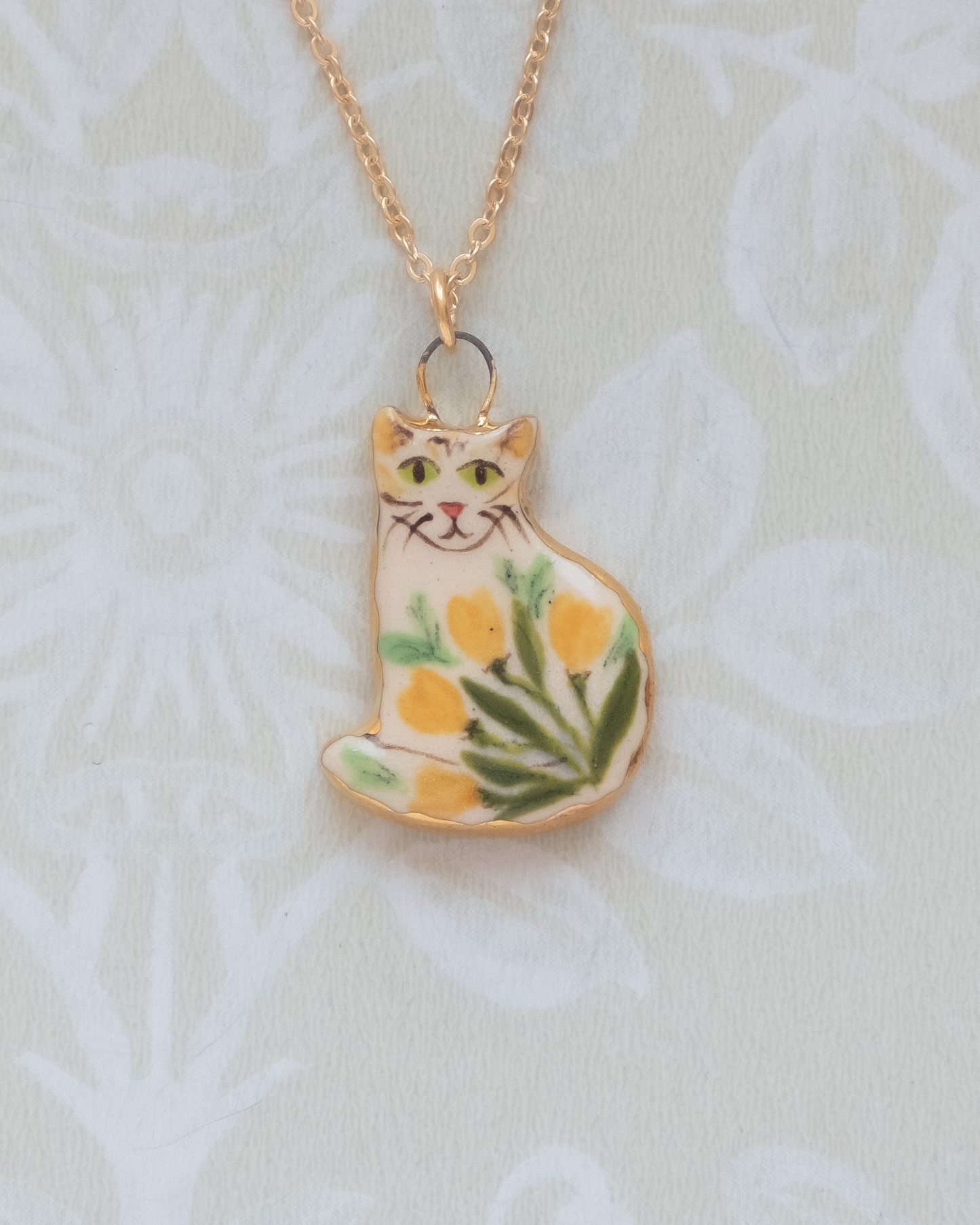 Yellow Flower Cat Charm