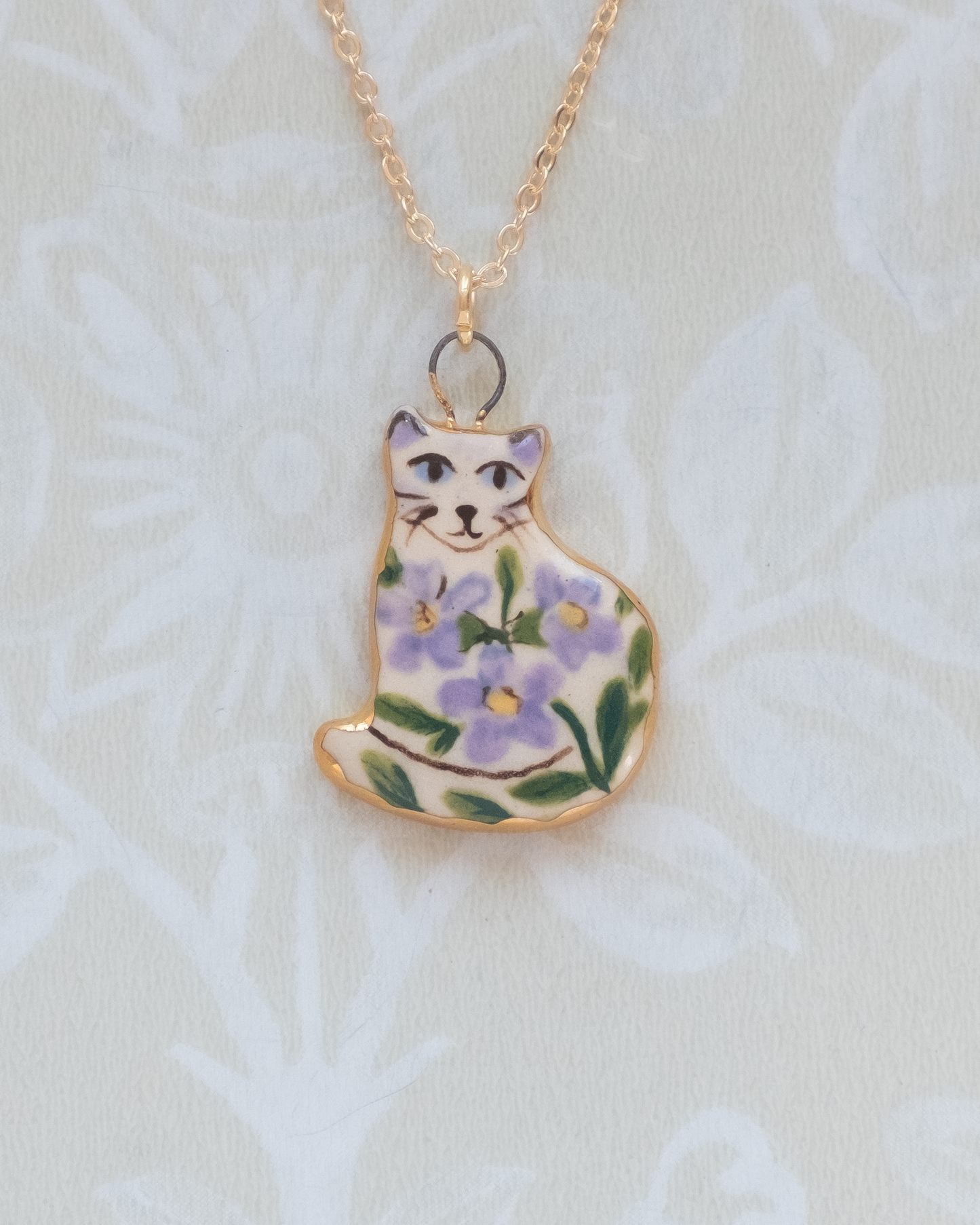 Lilac Flower Cat Charm