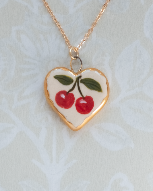 Cherry Heart Charm