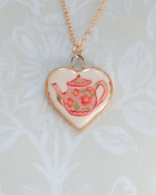 Teapot Heart Charm