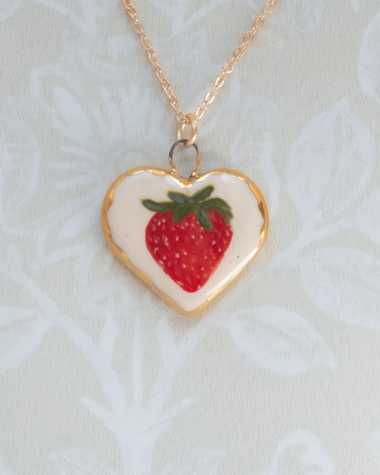 Strawberry Heart Charm