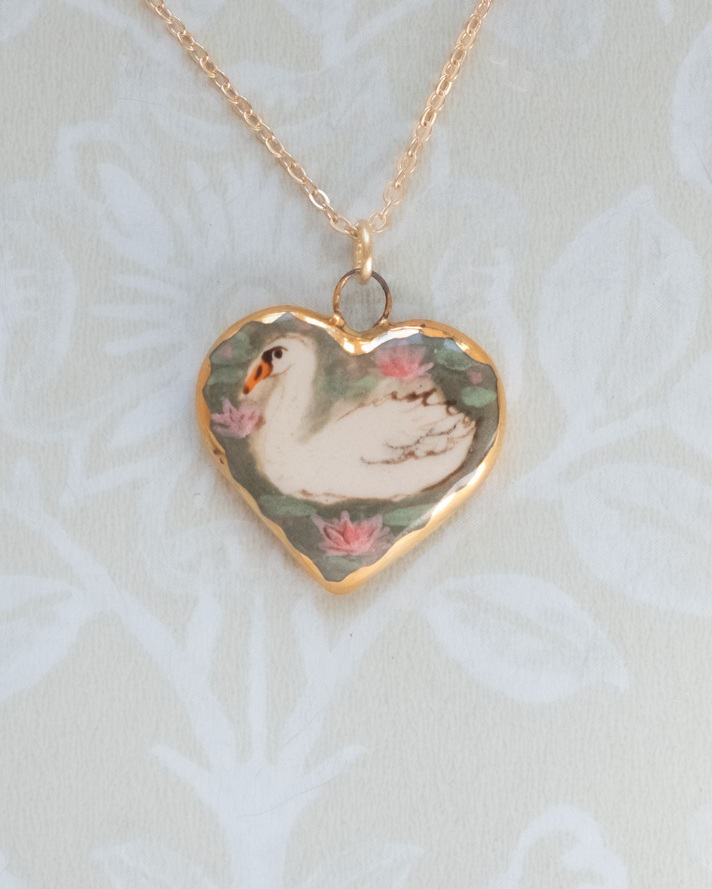 Swan Heart Charm