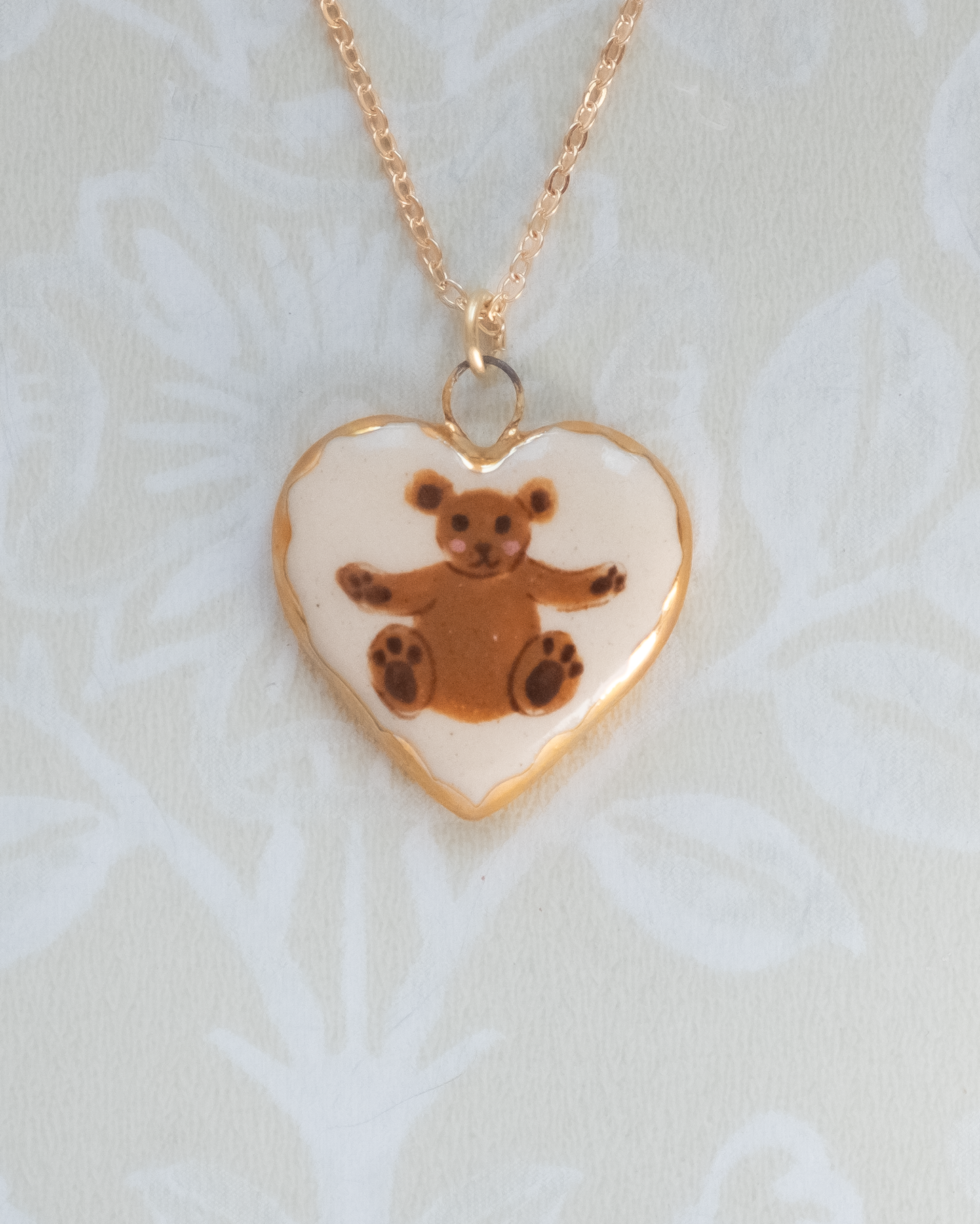 Teddy Bear Heart Charm