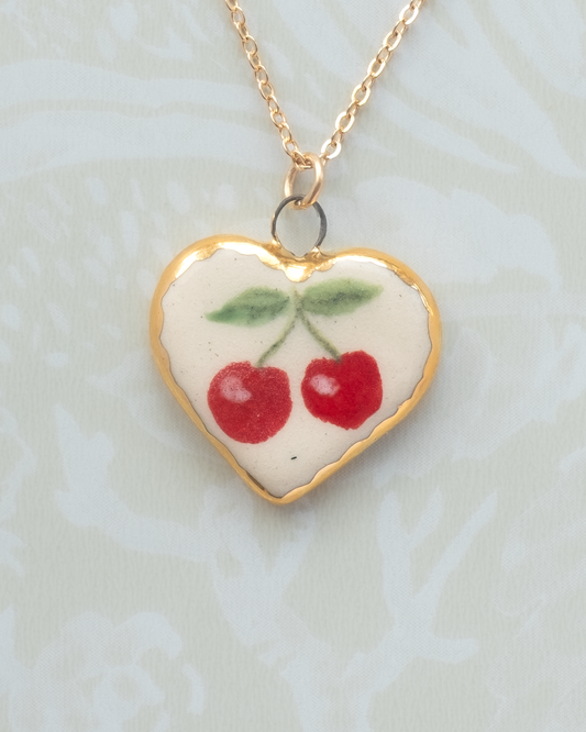 Cherry Heart Charm