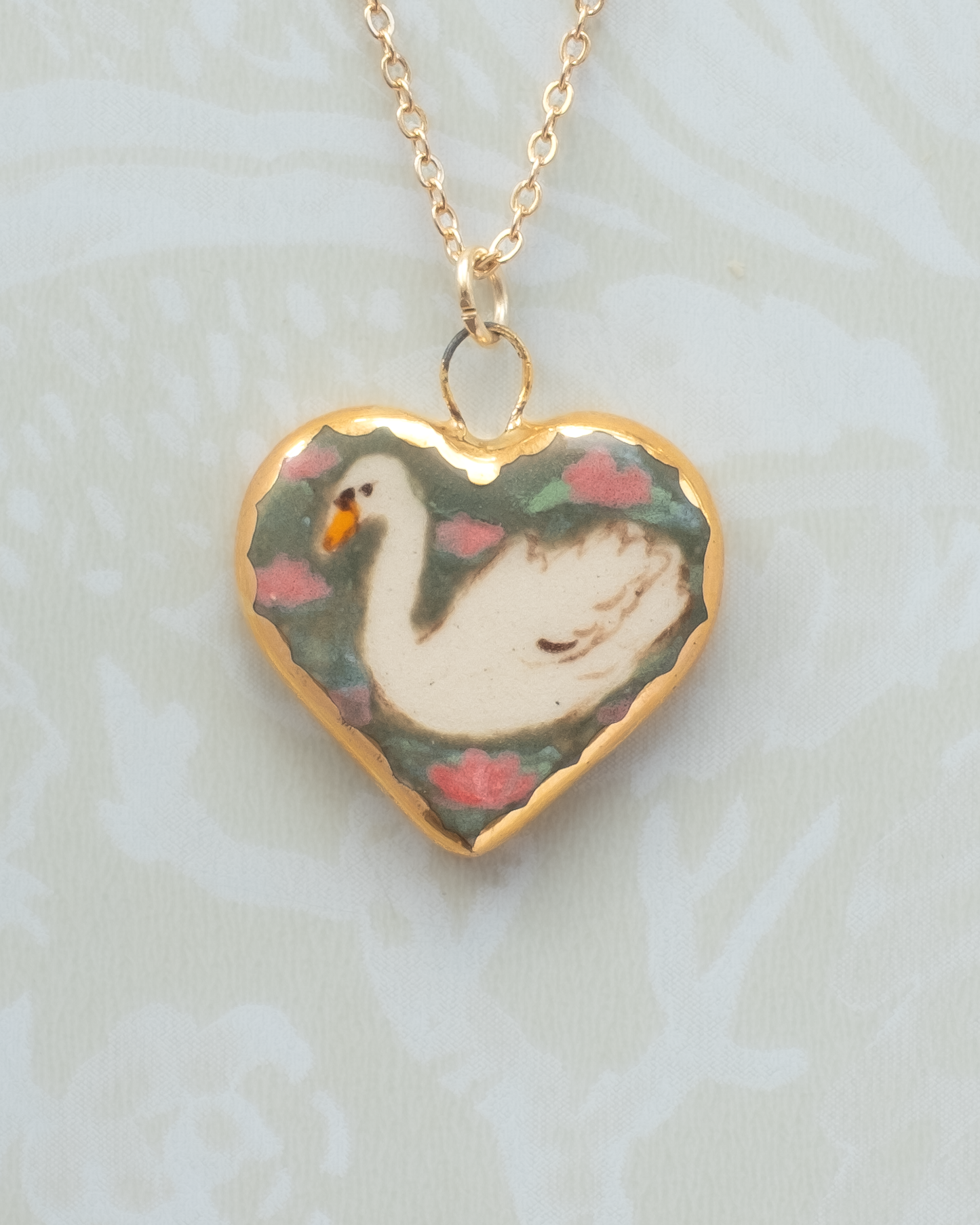 Swan Heart Charm