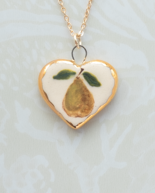 Pear Heart Charm