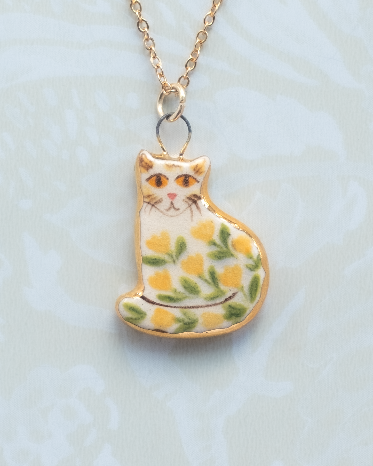 Yellow Flower Cat Charm