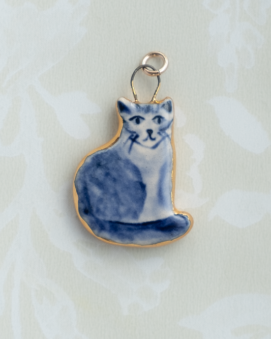Delft Cat Charm