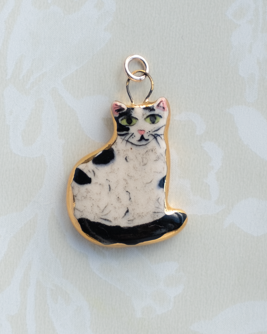 White & Black Cat Charm