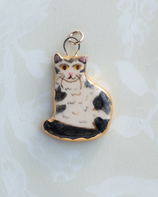 White & Black Cat Charm