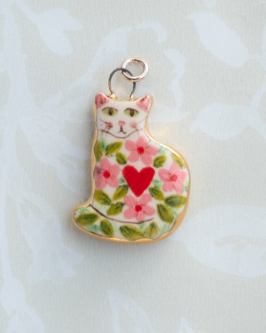 Heart Cat Charm