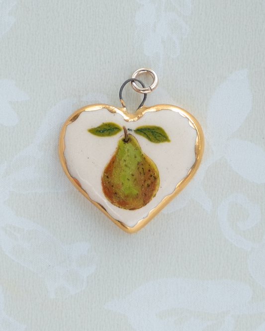 Pear Heart Charm