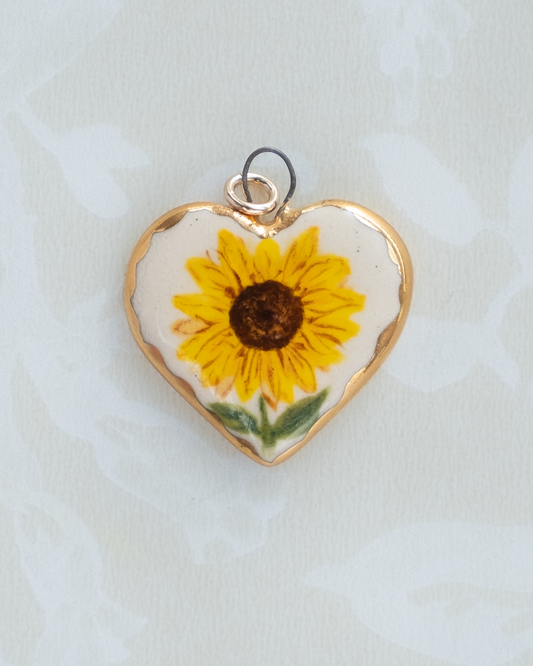 Sunflower Heart Charm