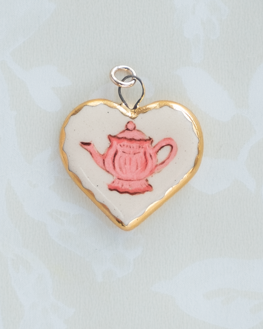 Teapot Heart Charm