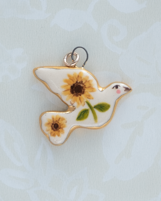 Sunflower Bird Charm